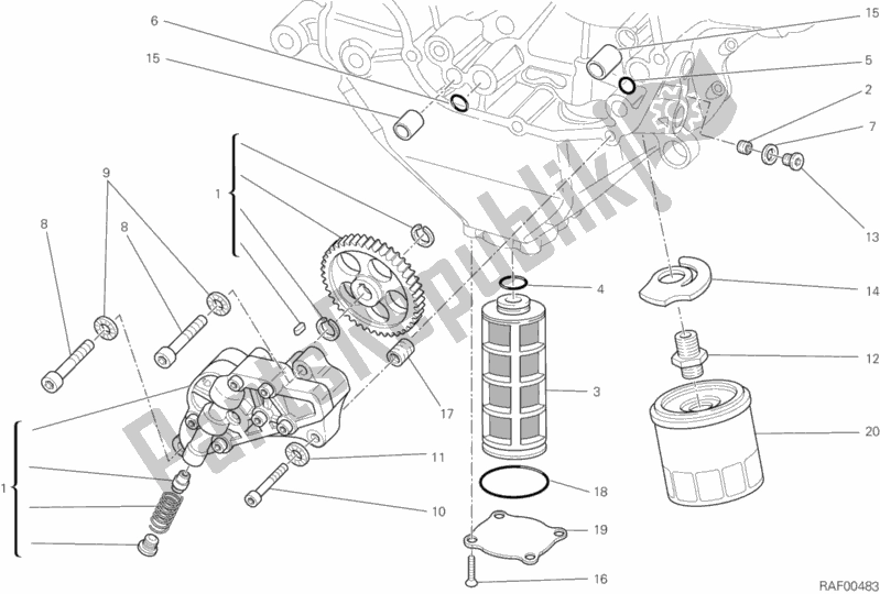 Tutte le parti per il Pompa Dell'olio - Filtro del Ducati Streetfighter S 1100 2012